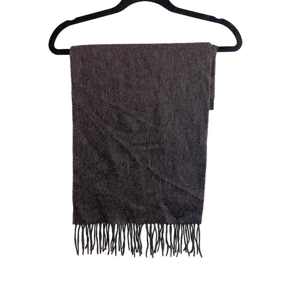 Harry Rosen Men's Cashmere Fringe Gray Scarf - Picture 1 of 4